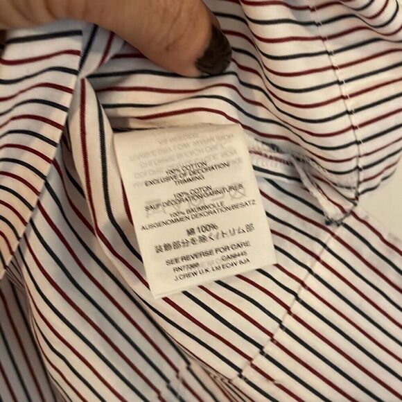 J.Crew striped embroidered tie front blouse size M - Picture 7 of 13